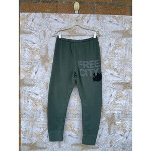 “Free City  ‘FLOW’ French Terry Logo Sweatpants – Small, Olive Green